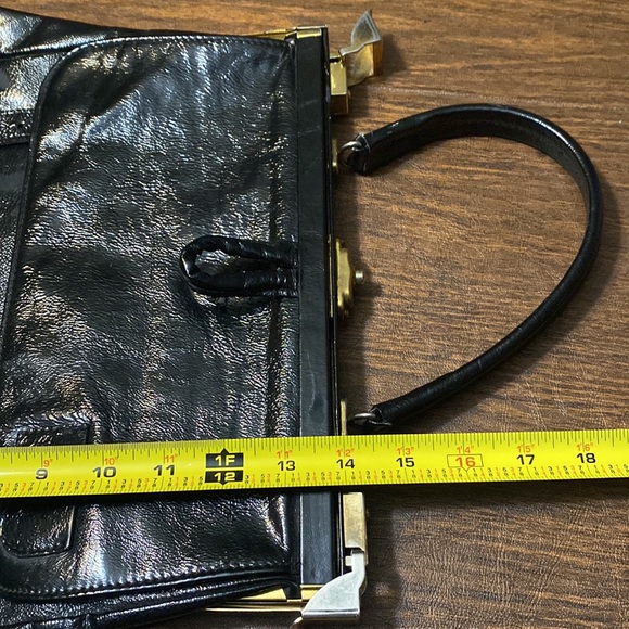 VINTAGE Fashion European Leather Handbag, Made in Paris, Black - Picture 8 of 10